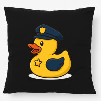 Kissen Quietscheente Polizei Comic Gummiente 40x40cm
