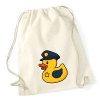 Turnbeutel Quietscheente Polizei Comic Gummiente 12 Liter