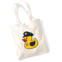 Jutebeutel Quietscheente Polizei Comic Gummiente 10 Liter