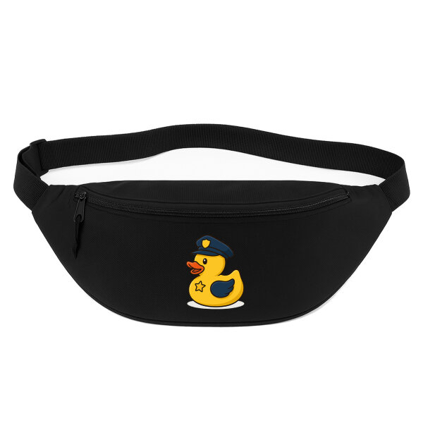 Bauchtasche Quietscheente Polizei Comic Gummiente 2,5 Liter Black