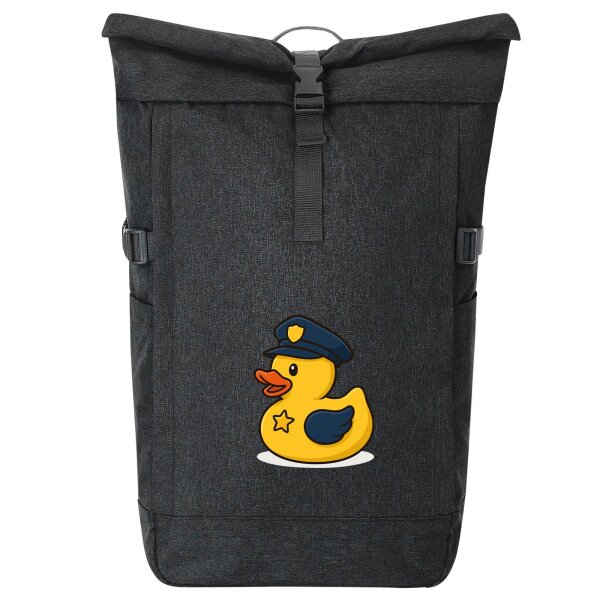 Kurierrucksack Quietscheente Polizei Comic Gummiente 30-44 Liter Black Melange