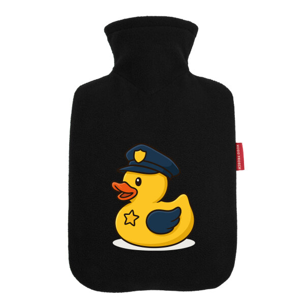 Wärmflasche Quietscheente Polizei Comic Gummiente