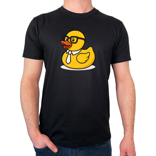 Herren T-Shirt Quietscheente Büro Comic Gummiente