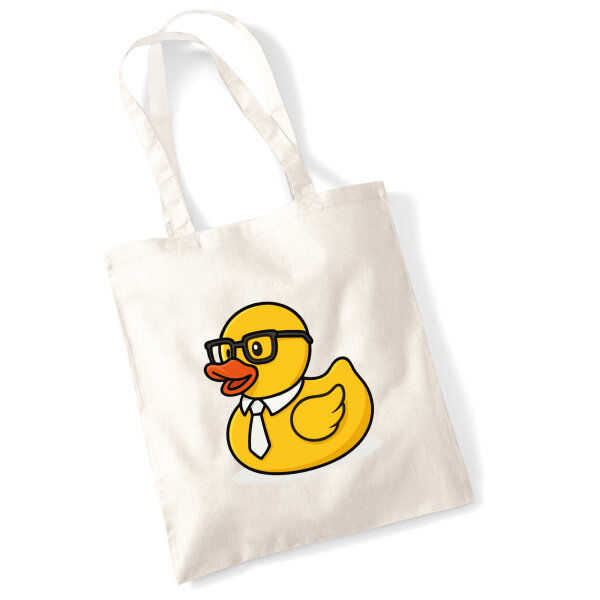 Jutebeutel Quietscheente Büro Comic Gummiente 10 Liter