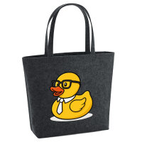 Filz Shopper Quietscheente Büro Comic Gummiente 22...