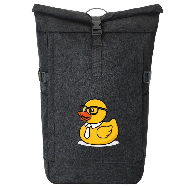 Kurierrucksack Quietscheente Büro Comic Gummiente 30-44 Liter Black Melange