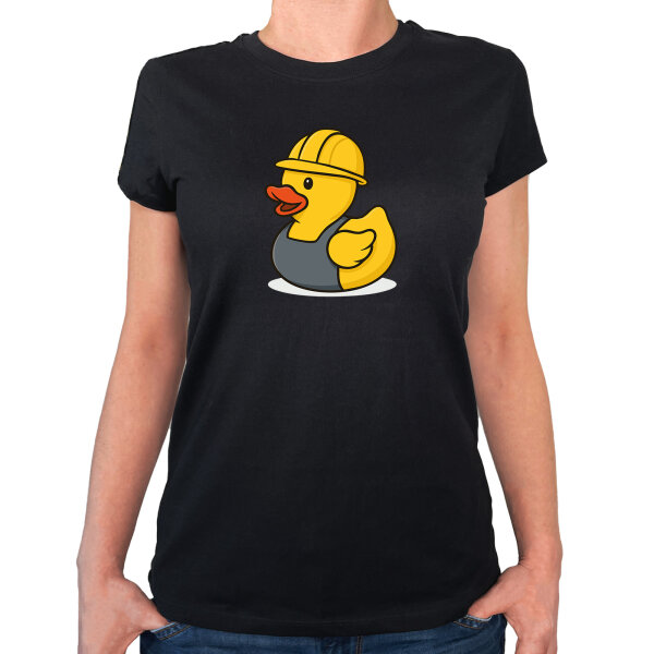 Damen T-Shirt Quietscheente Industrie Comic Gummiente