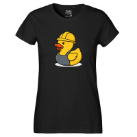 Damen T-Shirt Quietscheente Industrie Comic Gummiente