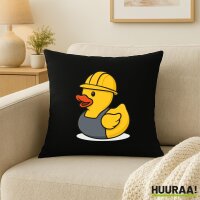 Kissen Quietscheente Industrie Comic Gummiente 40x40cm