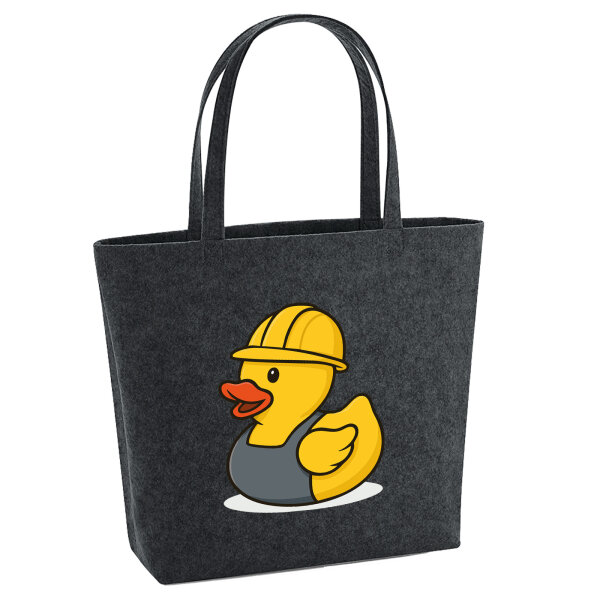 Filz Shopper Quietscheente Industrie Comic Gummiente 22 Liter