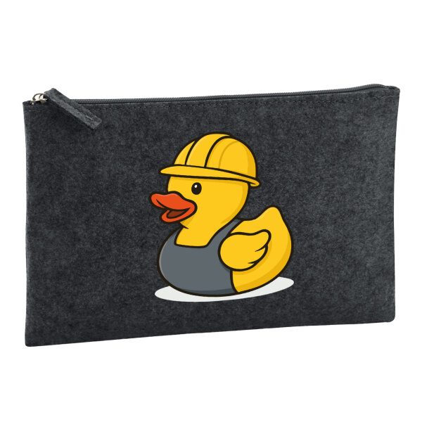 Kulturbeutel Quietscheente Industrie Comic Gummiente 1 Liter Charcoal
