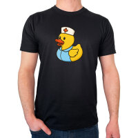 Herren T-Shirt Quietscheente Altenpflege Comic Gummiente