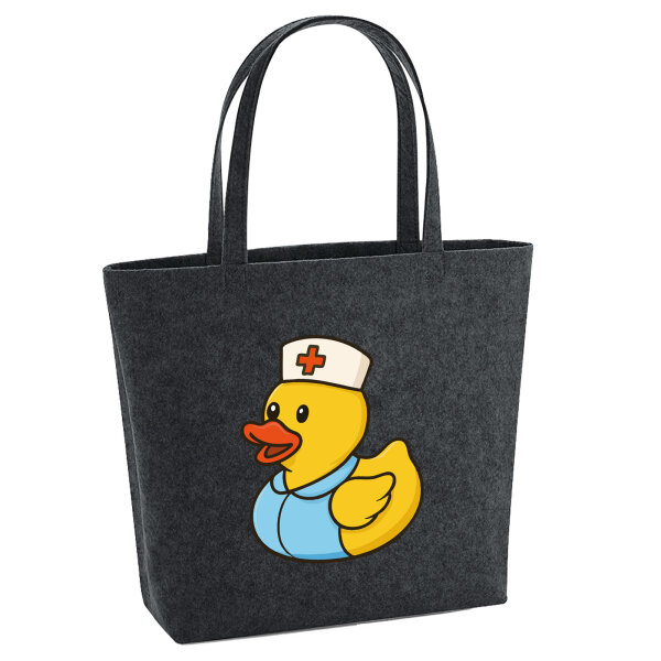 Filz Shopper Quietscheente Altenpflege Comic Gummiente 22 Liter
