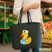 Filz Shopper Quietscheente Altenpflege Comic Gummiente 22...