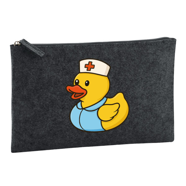 Kulturbeutel Quietscheente Altenpflege Comic Gummiente 1 Liter Charcoal