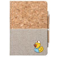 Notizbuch A5 Quietscheente Altenpflege Comic Gummiente 80...