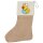 Weihnachtsstrumpf Quietscheente Altenpflege Comic Gummiente Beige Jute