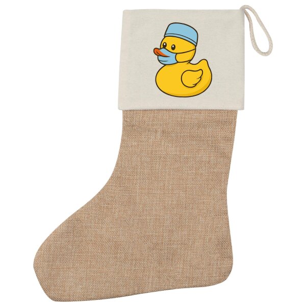Weihnachtsstrumpf Quietscheente Gesundheits- und Krankenpflege Comic Gummiente Beige Jute