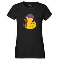 Damen T-Shirt Quietscheente Erziehung Comic Gummiente