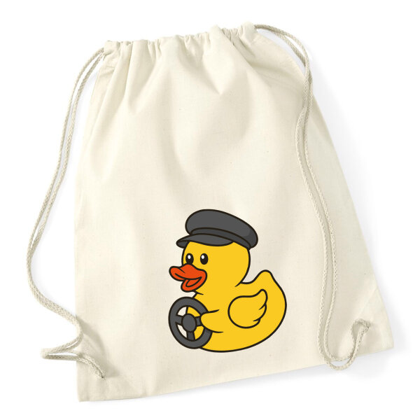 Turnbeutel Quietscheente Kraftfahrt Comic Gummiente 12 Liter