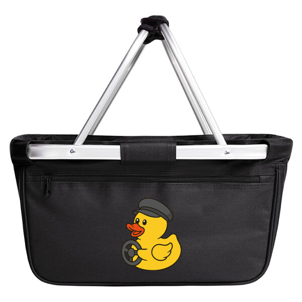 Einkaufskorb faltbar Quietscheente Kraftfahrt Comic Gummiente 20 Liter Black