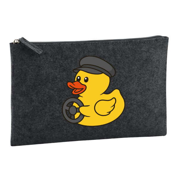 Kulturbeutel Quietscheente Kraftfahrt Comic Gummiente 1 Liter Charcoal