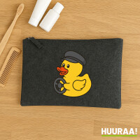 Kulturbeutel Quietscheente Kraftfahrt Comic Gummiente 1...