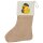 Weihnachtsstrumpf Quietscheente Kraftfahrt Comic Gummiente Beige Jute
