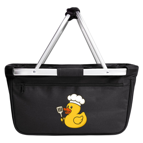 Einkaufskorb faltbar Quietscheente Küche Comic Gummiente 20 Liter Black