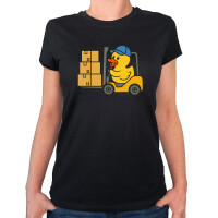 Damen T-Shirt Quietscheente Lager Comic Gummiente