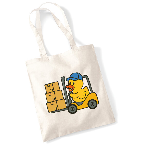 Jutebeutel Quietscheente Lager Comic Gummiente 10 Liter