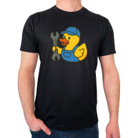 Herren T-Shirt Quietscheente Mechatronik Comic Gummiente