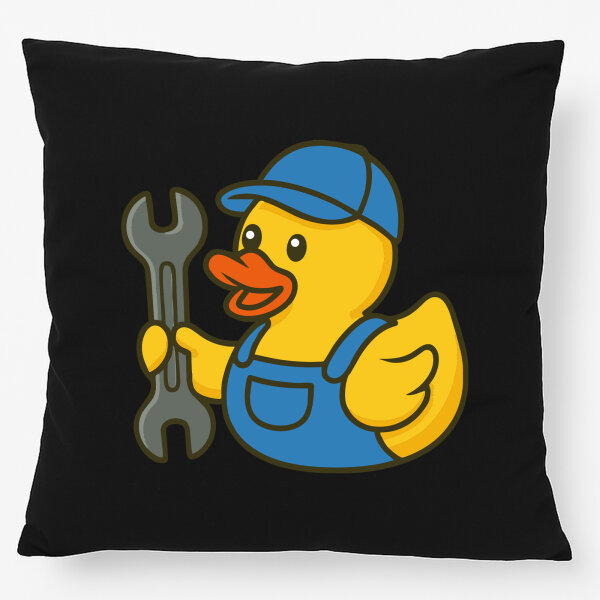 Kissen Quietscheente Mechatronik Comic Gummiente 40x40cm