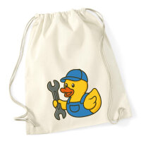 Turnbeutel Quietscheente Mechatronik Comic Gummiente 12...