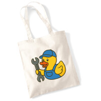 Jutebeutel Quietscheente Mechatronik Comic Gummiente 10...