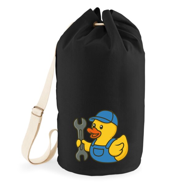 Seesack Quietscheente Mechatronik Comic Gummiente 20 Liter Black
