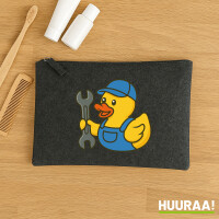 Kulturbeutel Quietscheente Mechatronik Comic Gummiente 1...