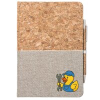 Notizbuch A5 Quietscheente Mechatronik Comic Gummiente 80...