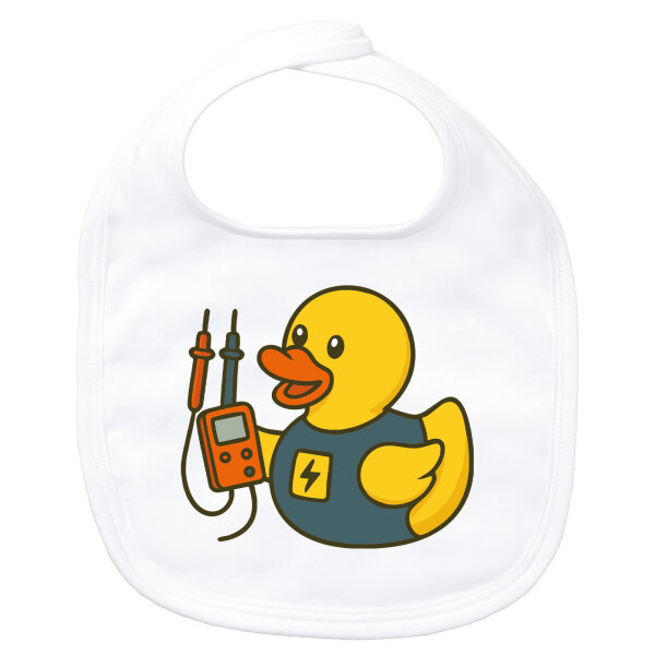 Baby Lätzchen Quietscheente Elektronik Comic Gummiente Klettverschluss