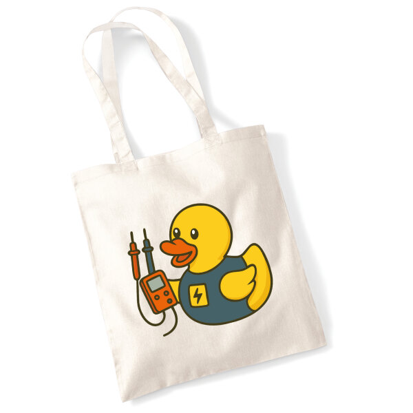 Jutebeutel Quietscheente Elektronik Comic Gummiente 10 Liter