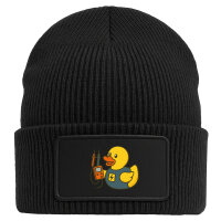 Beanie mit Patch Quietscheente Elektronik Comic Gummiente...