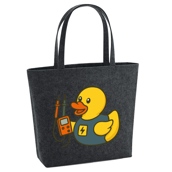 Filz Shopper Quietscheente Elektronik Comic Gummiente 22 Liter