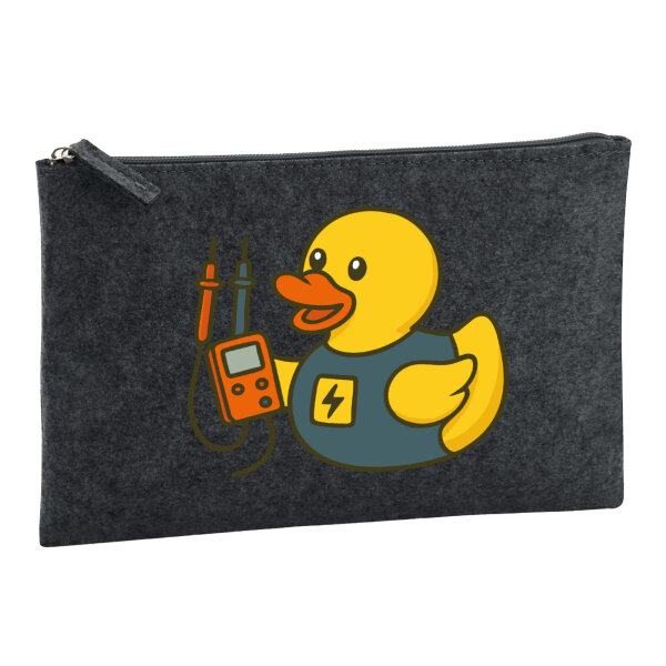 Kulturbeutel Quietscheente Elektronik Comic Gummiente 1 Liter Charcoal
