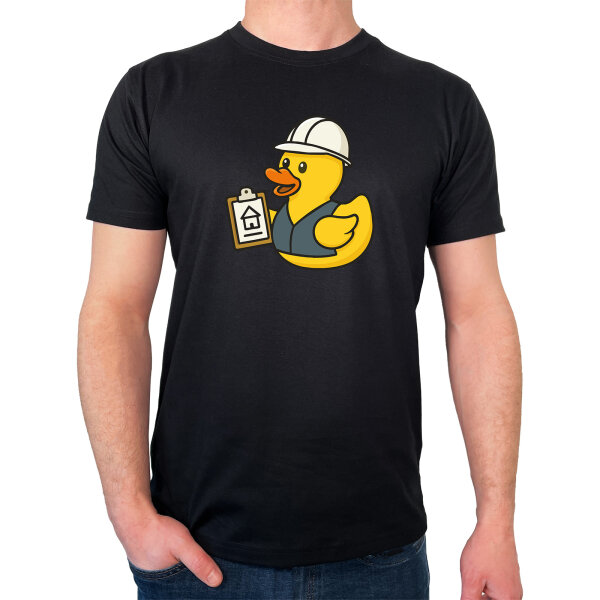 Herren T-Shirt Quietscheente Bauingenieurwesen Comic Gummiente