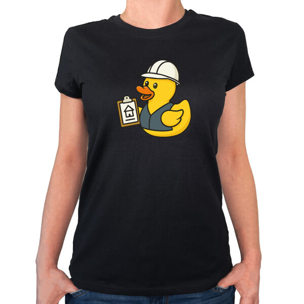 Damen T-Shirt Quietscheente Bauingenieurwesen Comic Gummiente