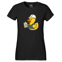 Damen T-Shirt Quietscheente Bauingenieurwesen Comic...