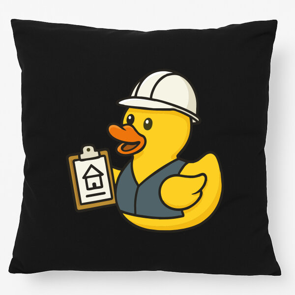 Kissen Quietscheente Bauingenieurwesen Comic Gummiente 40x40cm