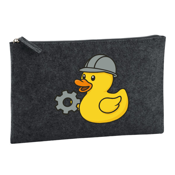 Kulturbeutel Quietscheente Maschinenbau Comic Gummiente 1 Liter Charcoal