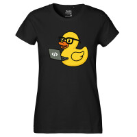 Damen T-Shirt Quietscheente Softwareentwicklung Comic...