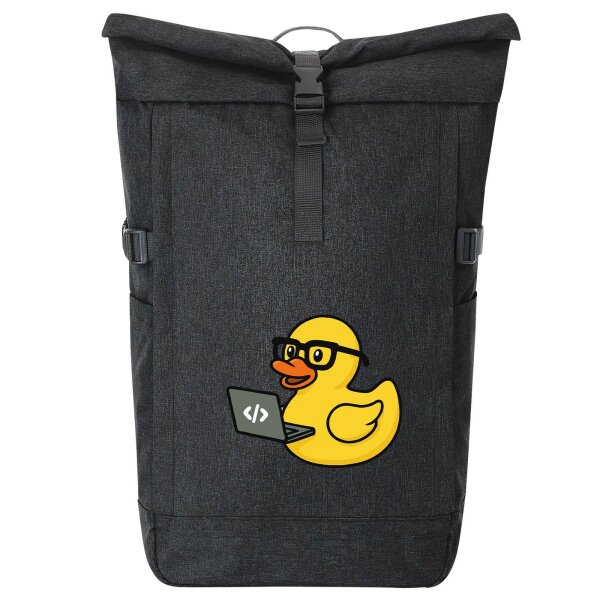 Kurierrucksack Quietscheente Softwareentwicklung Comic Gummiente 30-44 Liter Black Melange